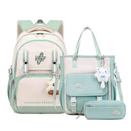 Plecak szkolny dla dziewczynki – zestaw 3w1 w pastelowy miętowy