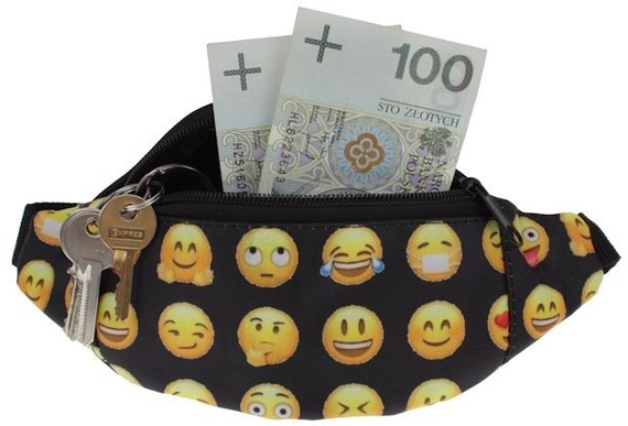 Saszetka nerka Emoji na pasek biodrowa dla dziecka full print 