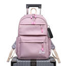 Dwukomorowy szary plecak do szkoły dla dziewczyny
